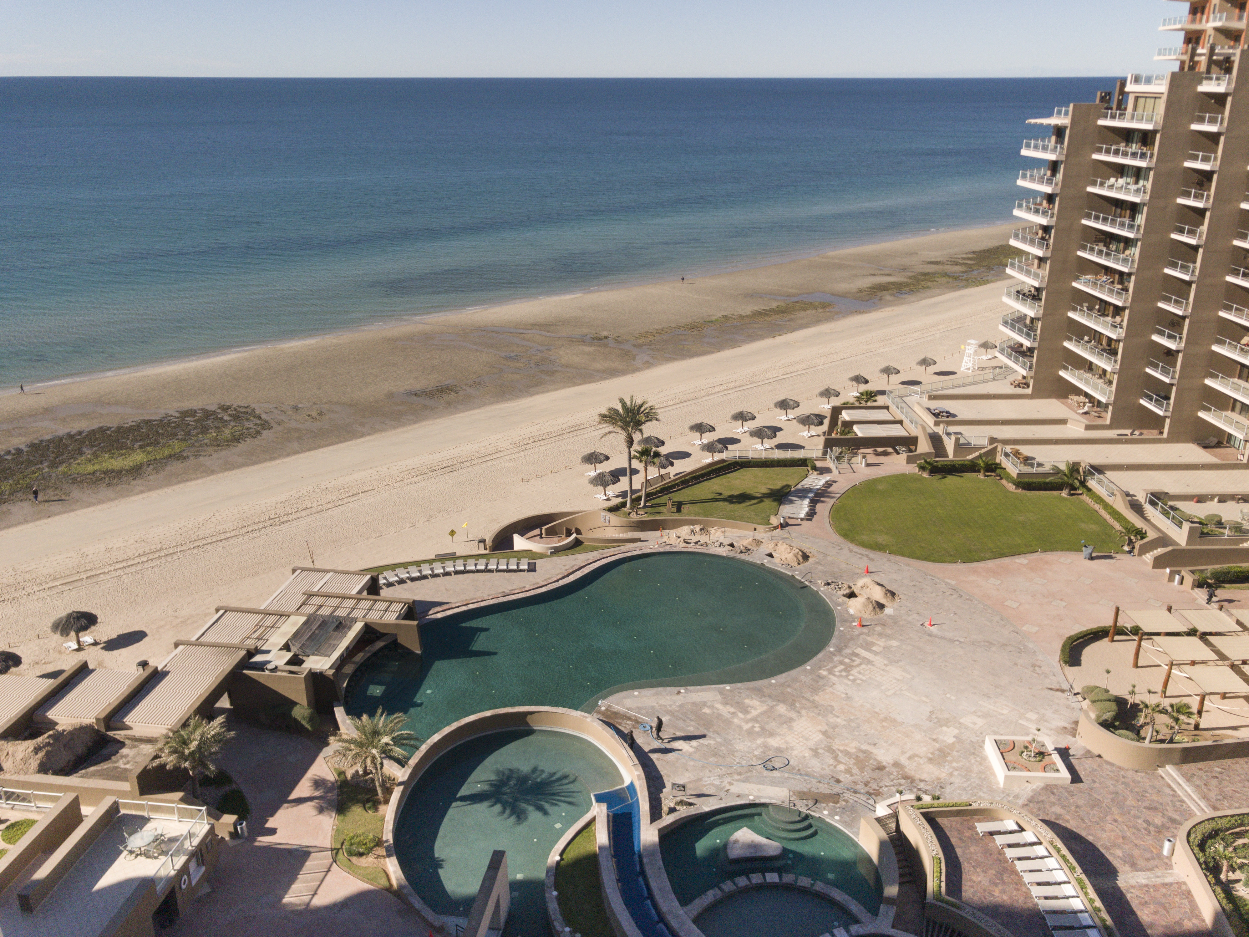 Beach in front of Las Palomas condominiums, January 2017