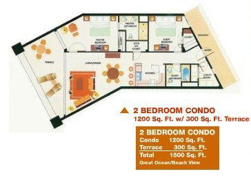 Two bedroom floor plan at Sonoran Sun Resort